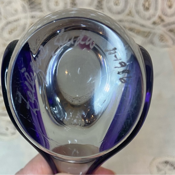 Zellique Studios Vintage 1986 Hand Blown Art Glass Love Bird - Picture 7 of 9